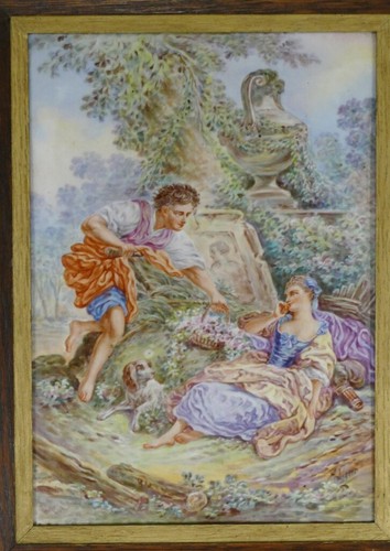 Tableau porcelaine scène - en,