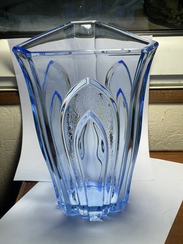 Vase verre bleu - vase, en