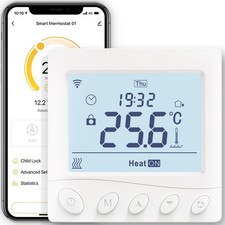 Thermostat Connecté WiFi Chauffage de Chaudière à Gaz, Calendrier et Télécomm...