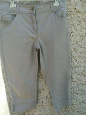 Pantacourt femme Toile taupe marque Patrice Bréal taille 44 été pantalon TBE