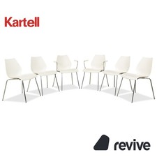 6er Ensemble Kartell Maui Chaise Plastique Blanc Accoudoir