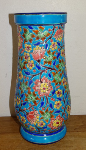 Beau grand vase emaux - en,