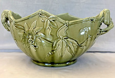 RARE  ! JARDINIERE EN BARBOTINE PASSIFLORES CLEMENT MASSIER GOLFE JUAN