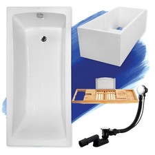 Baignoire rectangulaire OPTIMA 140x70 + support de baignoire + tablette de bain 