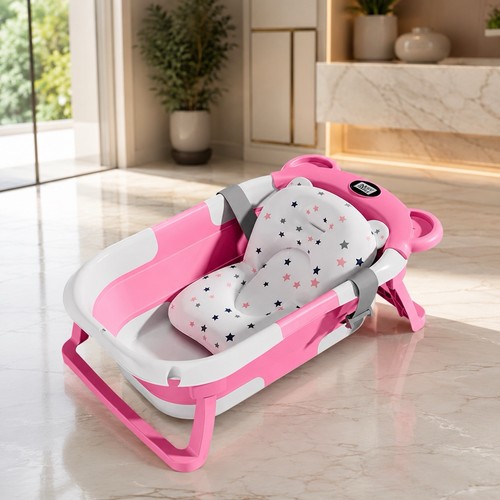 Baignoire bébé pliable rose - baignoire,