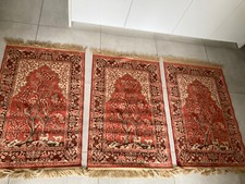 tapis  fond rouille motifs beiges soyeux KESHAN 68X120CCM (3 exemplaires dispo)