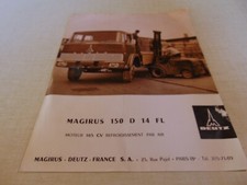 Prospectus DEUTZ MAGIRUS Camion 150 D 14 FL   Prospekt Brochure 1966 Français