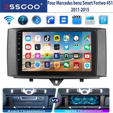 Apple Carplay 4+64G Android 15 Autoradio GPS RDS Pour Smart Fortwo 451 2011-2015