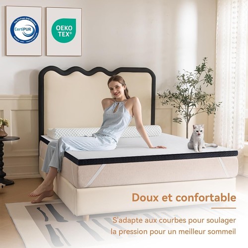 Surmatelas mousse mémoire - , de