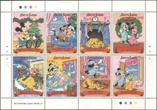 Sierra Leone 1990 Disney Noël Mickey Minnie Vélo Renne Traineau sht MNH