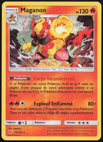 Carte pokémon maganon - pokémon, 19/156