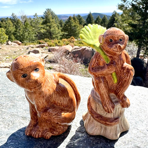 Vintage monkey salt pepper - monkey, &