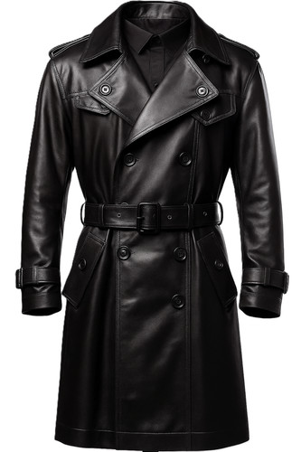 Manteau trench homme - long, noir