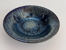 Coupe Céramique Vintage à identifier  Grand plat émaillé Superbe effet pétrole