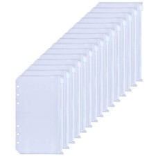 Lot de 15 Pochettes Classeur A6 6 Trous avec fermeture éclair pour Classeur A...