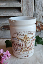 ANCIEN POT A CONFITURE PUBLICITAIRE FELIX POTIN SARREGUEMINES