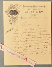 ● Maison Martin Four GENOD Lettre Avignon 1904 Costumes & confection Vaucluse