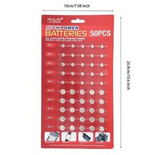 100 Piles Bouton Alcalines 1,5V • LR44, AG10, AG13, AG3 • Montre Télécommande