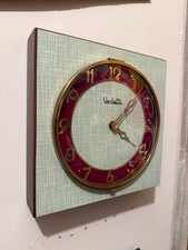 🐈‍⬛  Splendide Horloge pendule formica vert   Vedette   Vintage An 50 /70