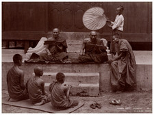 Philip Klier, Burma (Myanmar), Burmese Priests, Poongyes vintage albumen print
