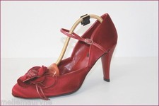 JEAN PAUL BARRIOL ACCESSOIRE Escarpins Satinés Rouge Cerise T 38 TTBE