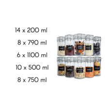 Creative Home Bocaux en Verre | Autocollants et Craie | 9 Variantes