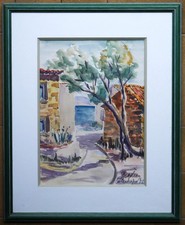 Tableau aquarelle signée - tableau,