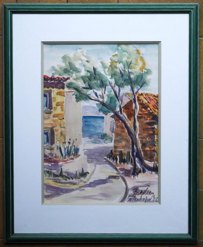 Tableau aquarelle signée - tableau,