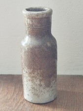 Ancien Flacon Bouteille En Grès Encre Vernis 19eme