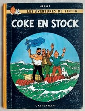 TINTIN COKE EN STOCK EDITION DE 1961 IMPRIMERIE DANEL DOS JAUNE