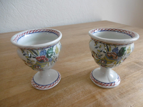 Deux coquetiers faience gien - coquetiers,