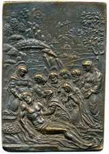 Plaquette Bronze Argenté Déploration lamentation du Christ Renaissance Raphaël 