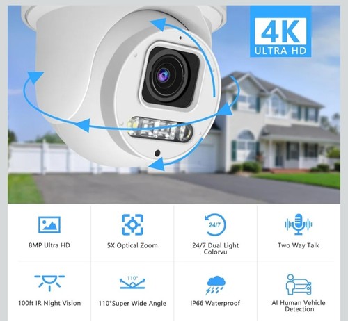 8mp poe ptz dome security - 8mp,