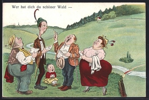 Carte postale chanteur dans - , la
