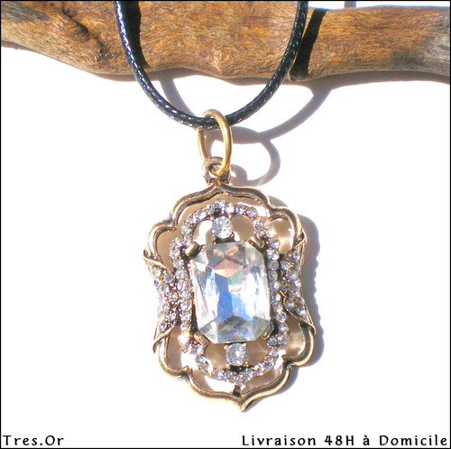 Collier cristal taillé - collier,