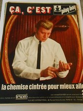 PUB Playboy la chemise cintrée johnny hallyday Advert Print 1966