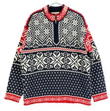 Pull Sport En La Laine 100% NORDIQUE NORVÉGIEN Pour Hommes Steffnes Taille L