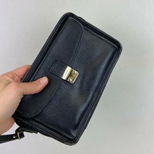 LANCEL - Old French Leather Vintage - Baise en ville pochette sacoche en cuir