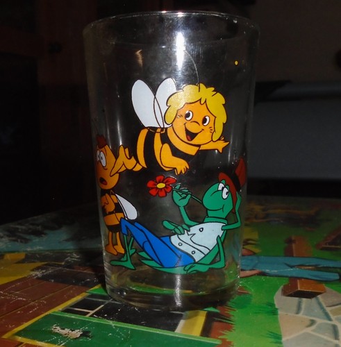 Ancien verre moutarde maya - moutarde,