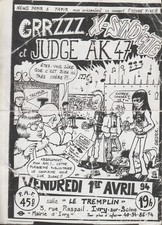 GRRZZZ - X-SYNDICATE - JUDGE AK 47 - Rare Original Flyer Handbill 1994 Metal