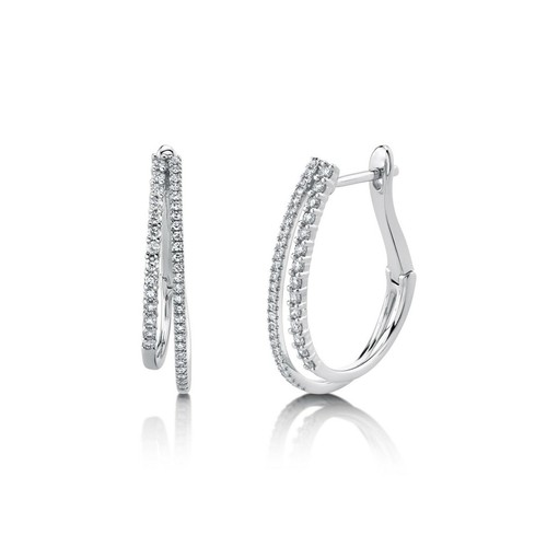 Diamant créoles doubles 14k - diamant,
