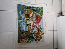 Canevas non encadré Moulin fleuri 55,5 cm x 40 cm Création Margot de Paris