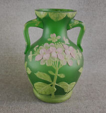 ORIGINAL VASE EN VERRE VERT PROBABLE BOHEME BOHEMIA CARL GOLDBERG