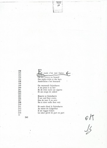 Serge gainsbourg notes - -,