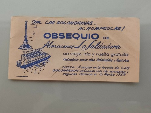 Antiguo tiquet las golondrinas - las,