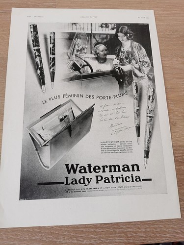 Waterman 1931 stylo publicité