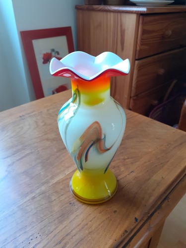 Vase vintage verre soufflé - vase,