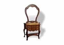 Coiffeuse style Louis XV en bois d’hêtre & bronze, avec 2 tiroirs ornés de motif