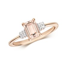Bague Femme Or Rose 9 k/carat et Diamant avec Morganite