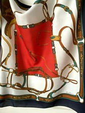 FOULARD Carré Vintage Gim Renoir excellent état Made in Italy Polyester 77 x 79